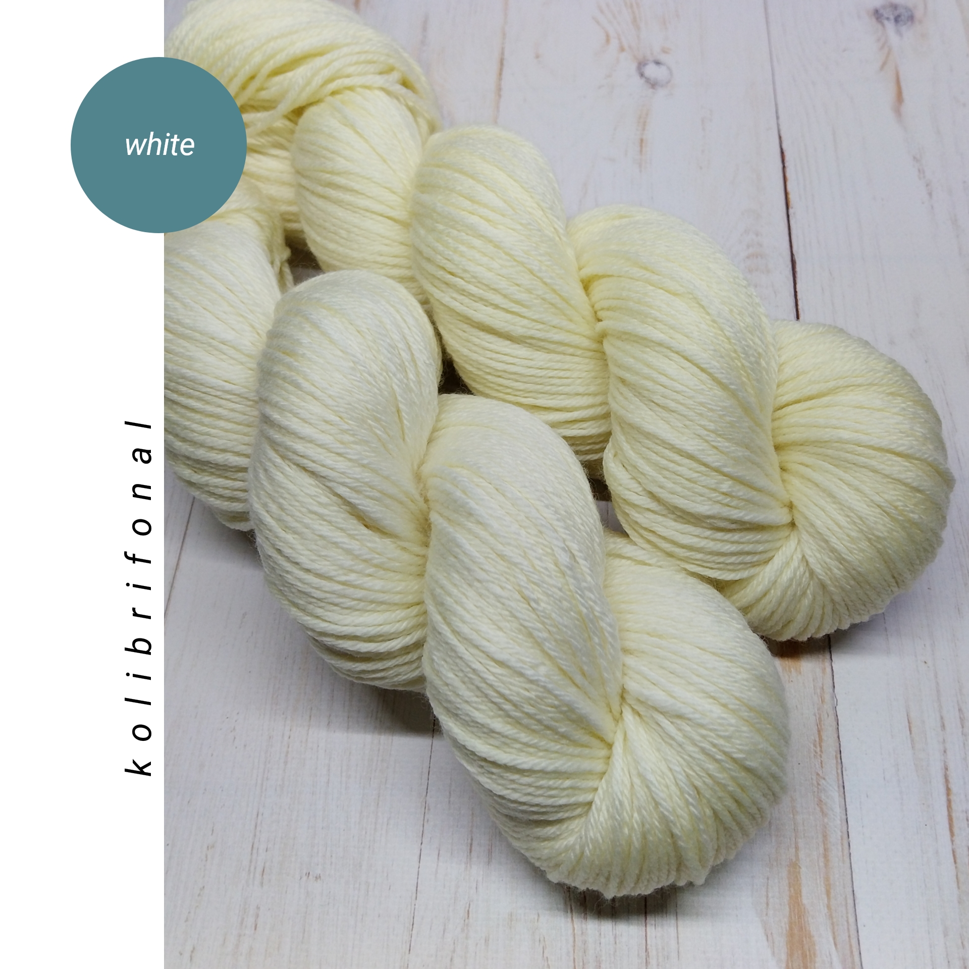 White hand-dyed yarn